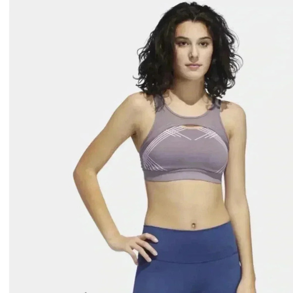NWT Adidas Womens Athletic Climalite Don’t Rest Torch Sports Bra - Picture 3 of 9